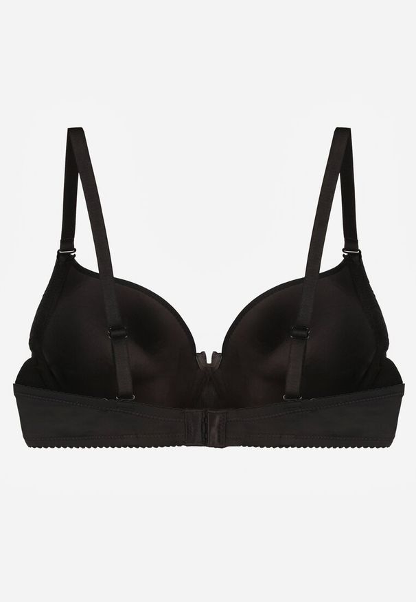 Renee - Czarny Gładki Biustonosz o Klasycznym Fasonie Arriethia. Kolor: czarny. Wzór: gładki