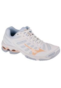 Buty do siatkówki Mizuno Wave Voltage V1GC216000 białe. Zapięcie: sznurówki. Kolor: biały. Materiał: syntetyk, guma. Model: Mizuno Wave. Sport: siatkówka