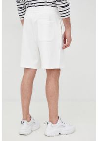 Armani Exchange szorty męskie kolor biały. Okazja: na co dzień. Kolor: biały. Wzór: nadruk. Styl: casual