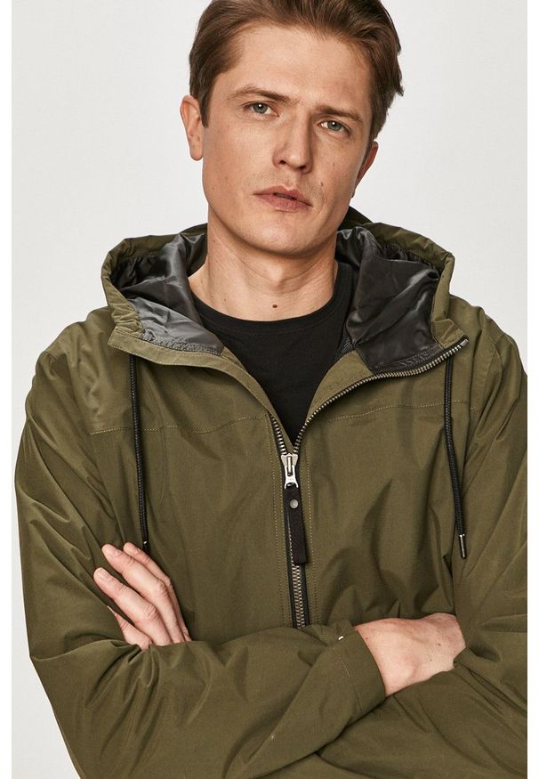 Helly Hansen - Kurtka. Okazja: na co dzień. Kolor: zielony. Materiał: materiał, tkanina. Wzór: gładki. Styl: casual