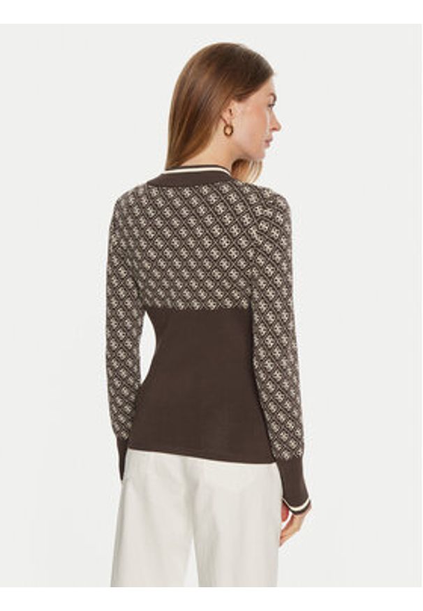 Guess Sweter Lise W3BR81 Z37K0 Brązowy Regular Fit. Kolor: brązowy. Materiał: syntetyk