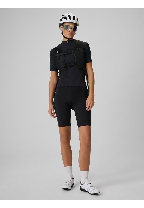 4f - 4F Koszulka kolarska damska - czarna S. Kolor: czarny. Materiał: tkanina, włókno, skóra, materiał. Długość rękawa: raglanowy rękaw. Długość: długie. Sport: kolarstwo