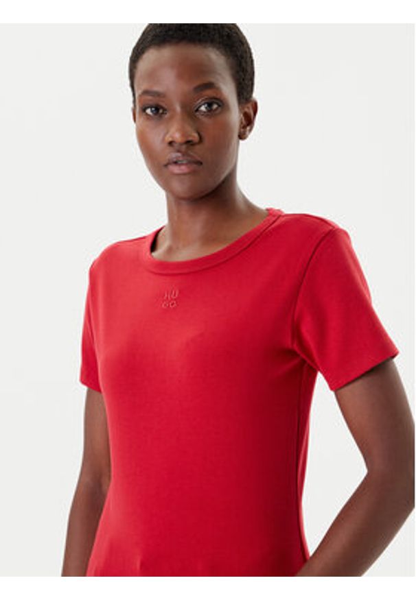 Hugo - HUGO T-Shirt Deloris 50512002 Czerwony Regular Fit. Kolor: czerwony. Materiał: bawełna