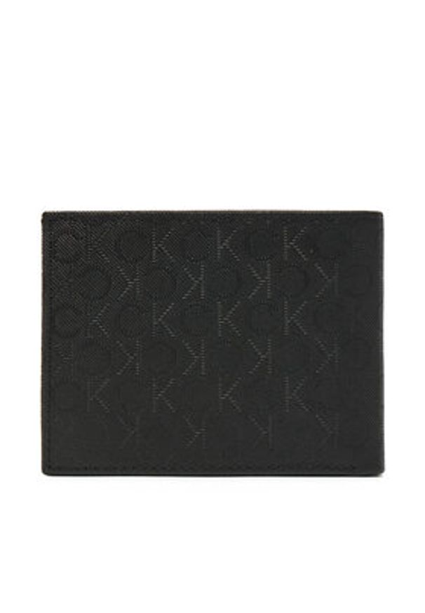 Calvin Klein Duży Portfel Męski Trifold 10Cc W/Coin K50K512684 Czarny. Kolor: czarny. Materiał: skóra