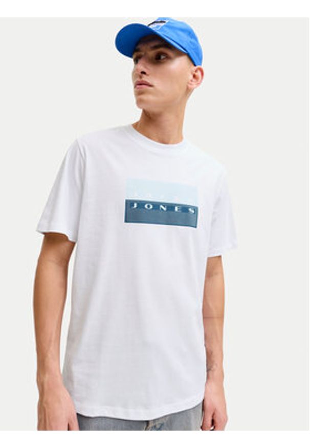 Jack & Jones T-Shirt Fusion 12289863 Biały Regular Fit. Kolor: biały. Materiał: bawełna