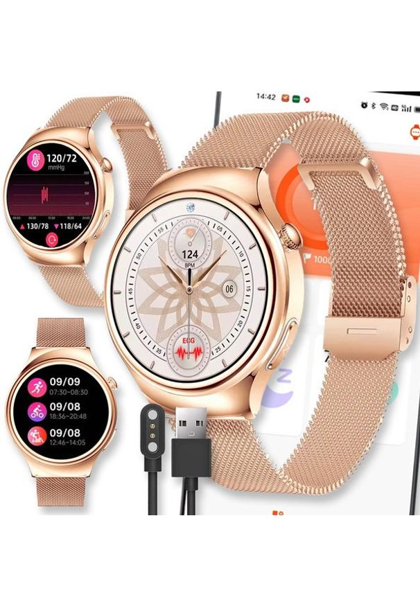 Active Band - SMARTWATCH ZEGAREK WATCH DAMSKI MENU PL ROZMOWY AMOLED POWIADOMIENIA SPORT ET390. Rodzaj zegarka: smartwatch. Styl: sportowy
