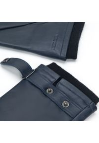 Wittchen - Ocieplane czarne rękawiczki męskie ze skóry naturalnej granatowe. Kolor: niebieski. Materiał: skóra. Styl: klasyczny #3