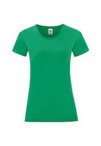 FRUIT OF THE LOOM - Koszulka Damska Z Bawełny Czesanej Iconic. Kolor: zielony. Materiał: bawełna. Sport: turystyka piesza #1