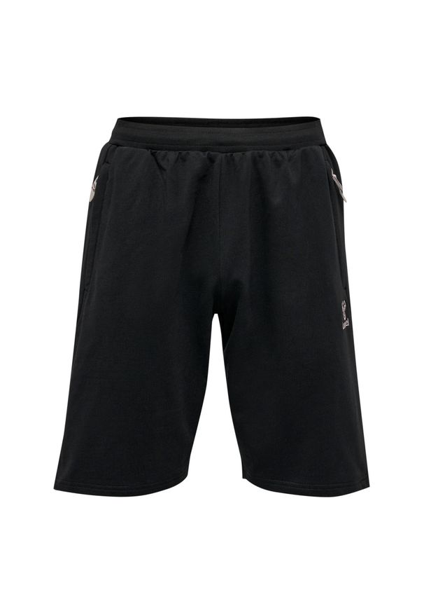Hummel - HUMMEL spodenki krótkie bawełniane MOVE GRID COTTON SHORTS. Kolor: czarny. Materiał: tkanina, bawełna. Długość: krótkie. Sport: fitness