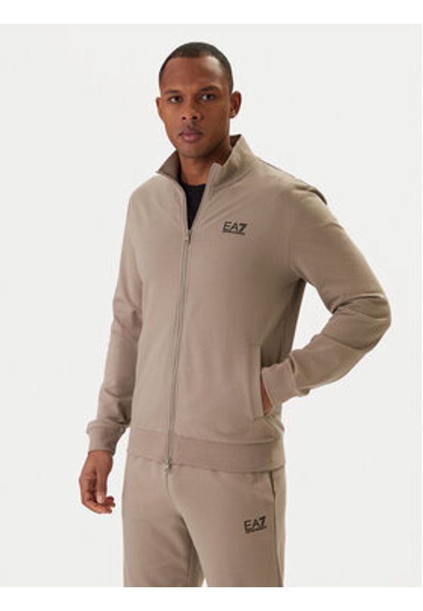 EA7 Emporio Armani Dres 8NPV60 PJVRZ Beżowy Regular Fit. Kolor: beżowy. Materiał: bawełna