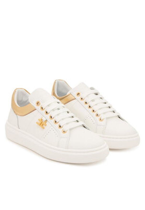 Elisabetta Franchi Sneakersy F4A9-E0506-0092 D Biały. Kolor: biały. Materiał: materiał