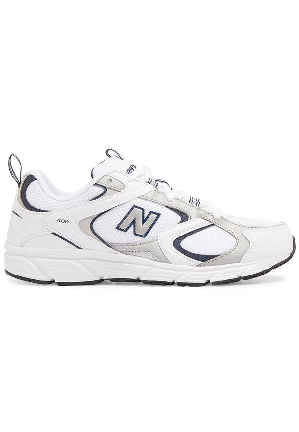Buty unisex New Balance ML408A – białe. Kolor: biały. Materiał: materiał, syntetyk. Szerokość cholewki: normalna. Sezon: lato. Sport: turystyka piesza
