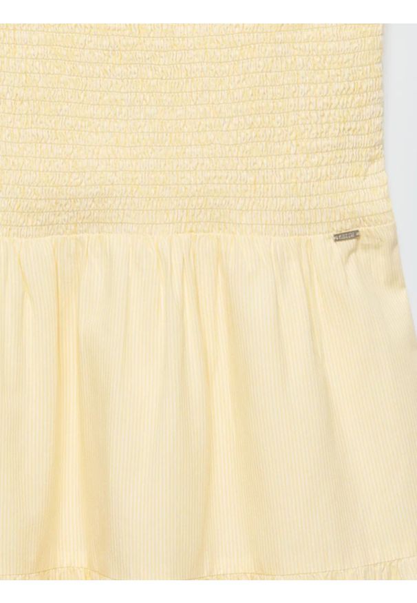 Big-Star - Sukienka damska midi na ramiączkach w drobne paseczki jasnożółta Gopisi 200. Kolor: żółty. Materiał: bawełna, tkanina. Długość rękawa: na ramiączkach. Długość: midi