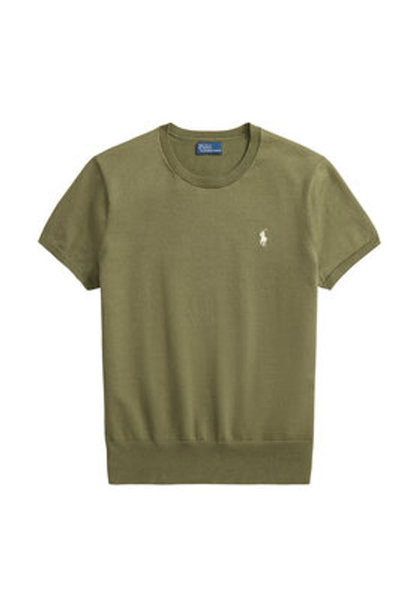 Polo Ralph Lauren T-Shirt 211971872501 Khaki Slim Fit. Typ kołnierza: polo. Kolor: brązowy. Materiał: bawełna