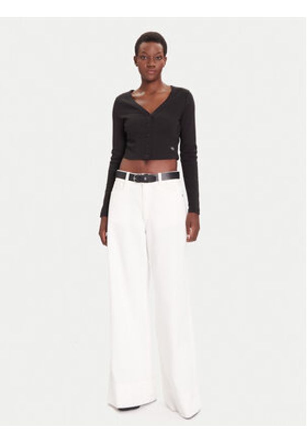 Calvin Klein Jeans Kardigan LV047C204G Czarny Regular Fit. Kolor: czarny. Materiał: bawełna
