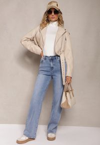 Renee - Jasnoniebieskie Szerokie Jeansy z Dodatkiem Bawełny High Waist Otharia. Stan: podwyższony. Kolor: niebieski #3