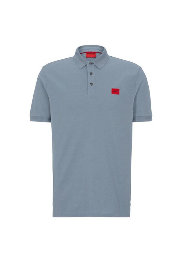 Hugo - HUGO Polo Dereso232 50490770 Błękitny Slim Fit. Typ kołnierza: polo. Kolor: niebieski. Materiał: bawełna