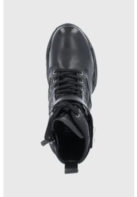 Karl Lagerfeld Workery skórzane KL62375.00X damskie kolor czarny na platformie. Nosek buta: okrągły. Zapięcie: sznurówki. Kolor: czarny. Materiał: skóra. Obcas: na platformie #2