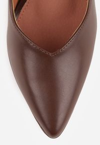 Born2be - Brązowe Szpilki Vices na Platformie ze Skórzaną Wkładką Racca. Okazja: na spotkanie biznesowe, na ślub cywilny, do pracy, na wesele, na imprezę. Kolor: brązowy. Materiał: skóra. Obcas: na platformie. Styl: biznesowy, wizytowy #5