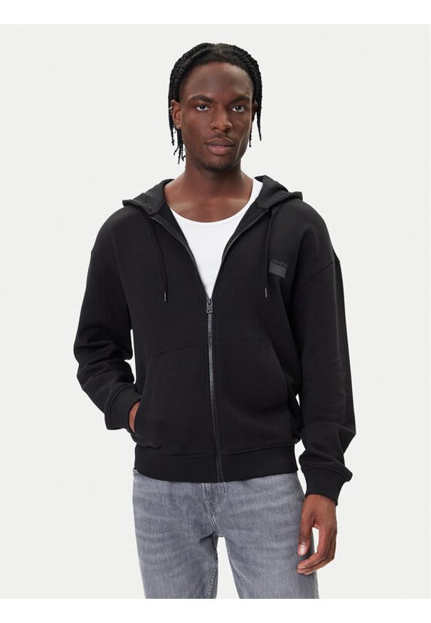 Hugo - HUGO Bluza Delastomer 50546874 Czarny Relaxed Fit. Kolor: czarny. Materiał: bawełna
