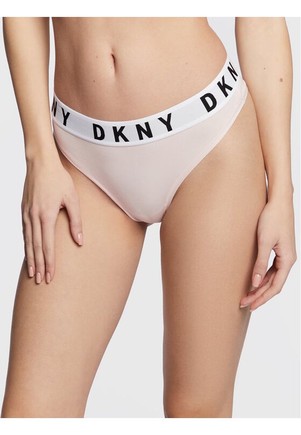 DKNY Stringi DK4529 Różowy. Kolor: różowy. Materiał: bawełna