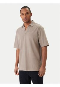 Hugo - HUGO Polo Dalibo 50556724 Beżowy Relaxed Fit. Typ kołnierza: polo. Kolor: beżowy. Materiał: bawełna #1