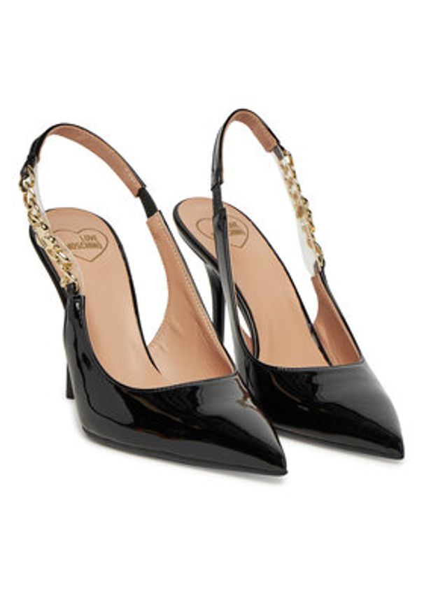 Love Moschino - LOVE MOSCHINO Szpilki JA10139G0MIH0000 Czarny. Kolor: czarny. Materiał: skóra. Obcas: na szpilce