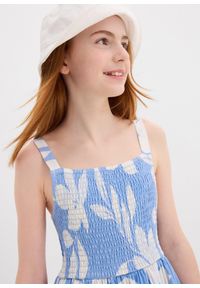 bonprix - Sukienka z lejącej wiskozy. Kolor: niebieski. Materiał: wiskoza. Wzór: nadruk. Długość: midi #2