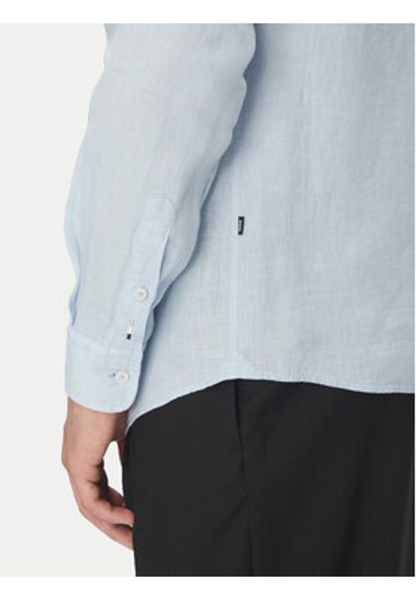 BOSS Koszula H-Roan-Bd-E-C1 50520283 Błękitny Slim Fit. Kolor: niebieski. Materiał: len