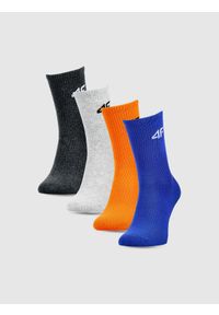 4f - 4F Skarpetki casual za kostkę (4-pack) chłopięce - multikolor 38-40. Kolor: wielokolorowy. Materiał: bawełna, włókno, materiał, poliamid