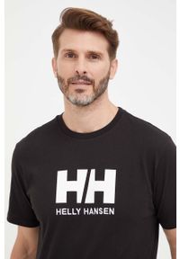 Helly Hansen t-shirt HH LOGO T-SHIRT męski kolor czarny z aplikacją 33979. Okazja: na co dzień. Kolor: czarny. Materiał: dzianina. Wzór: aplikacja. Styl: casual