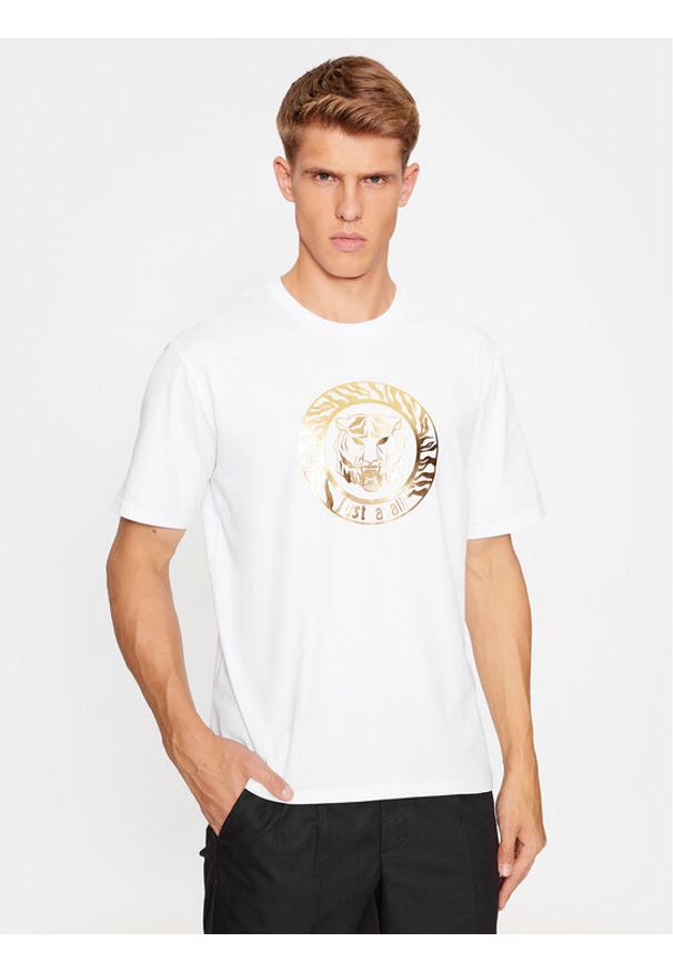 Just Cavalli T-Shirt 75OAHT01 Biały Regular Fit. Kolor: biały. Materiał: bawełna