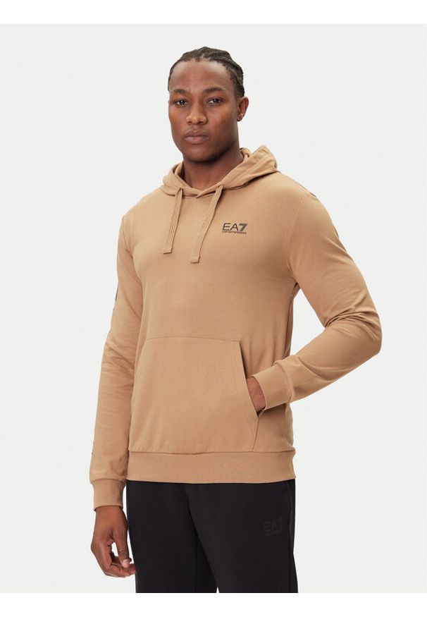 EA7 Emporio Armani Bluza 7M000569 AF13512 U6171 Beżowy Regular Fit. Kolor: beżowy. Materiał: bawełna