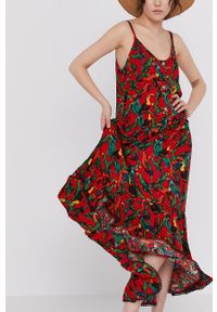 medicine - Medicine - Sukienka Tropical Chaos. Kolor: czerwony. Długość rękawa: na ramiączkach. Typ sukienki: rozkloszowane #5