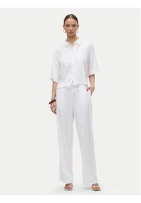 Vero Moda Spodnie materiałowe Linn 10305091 Biały Loose Fit. Kolor: biały. Materiał: len #3