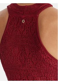 Guess Sukienka dzianinowa W5YK48 Z37G0 Bordowy Slim Fit. Kolor: czerwony. Materiał: syntetyk #5