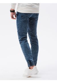 Ombre Clothing - Spodnie męskie jeansowe joggery P1056 - niebieskie - XXL. Kolor: niebieski. Materiał: jeans #4