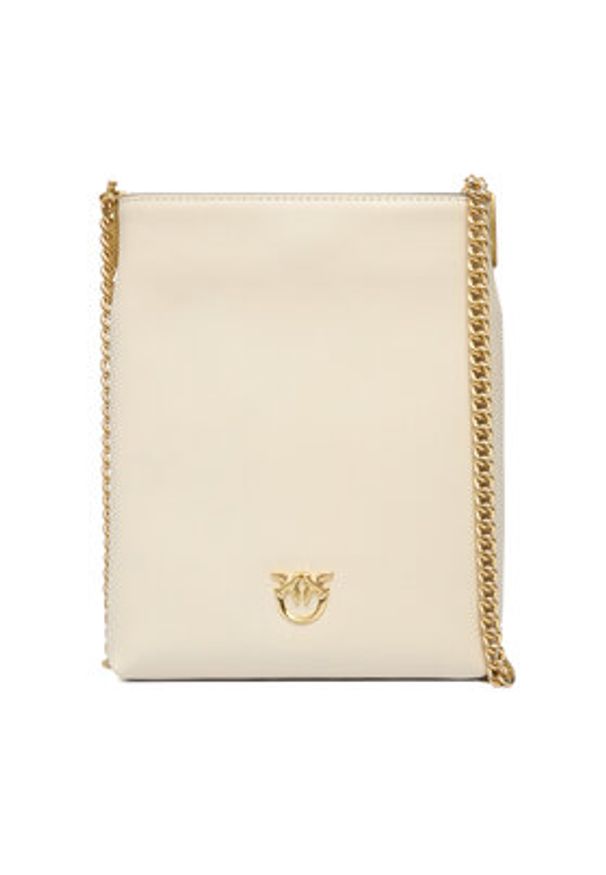 Pinko - PINKO Torebka Flat Satchel AI 25-26 PCPL 105352 A0QO Écru. Kolor: kremowy. Materiał: skórzane
