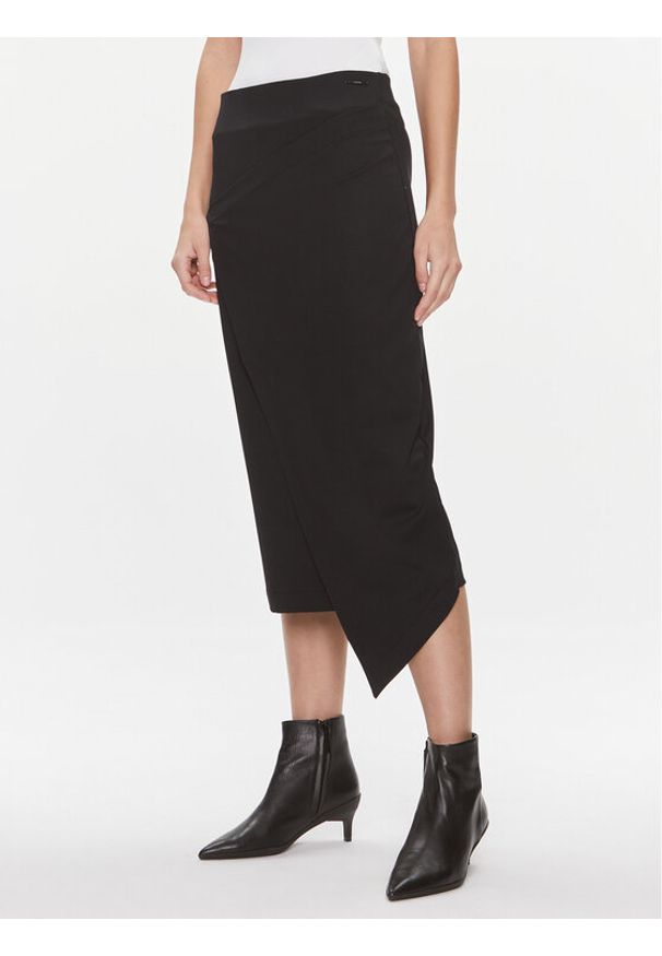 Calvin Klein Spódnica ołówkowa Stretch Jersey Midi Skirt K20K206808 Czarny Slim Fit. Kolor: czarny. Materiał: syntetyk