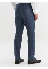 Pako Lorente - PAKO LORENTE – Granatowe spodnie garniturowe w pepitkę. Kolor: niebieski. Materiał: poliester, elastan, wiskoza #9