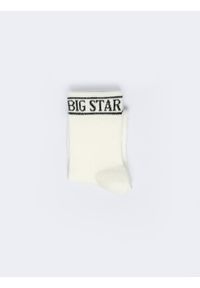 Big-Star - Skarpety damskie w prążek z napisem BIG STAR białe Marcolia 101. Kolor: biały. Materiał: materiał. Wzór: napisy, prążki #4