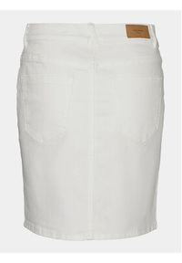 Vero Moda Spódnica jeansowa Luna 10279491 Biały Regular Fit. Kolor: biały. Materiał: bawełna