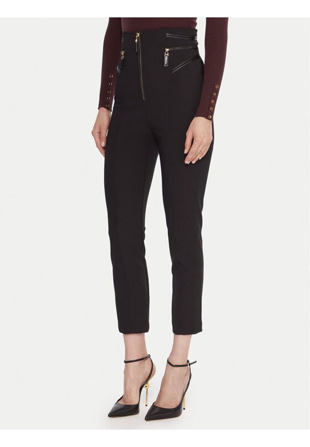 Elisabetta Franchi Spodnie materiałowe PA-119-56E2-V440spodnie Czarny Regular Fit. Kolor: czarny. Materiał: syntetyk