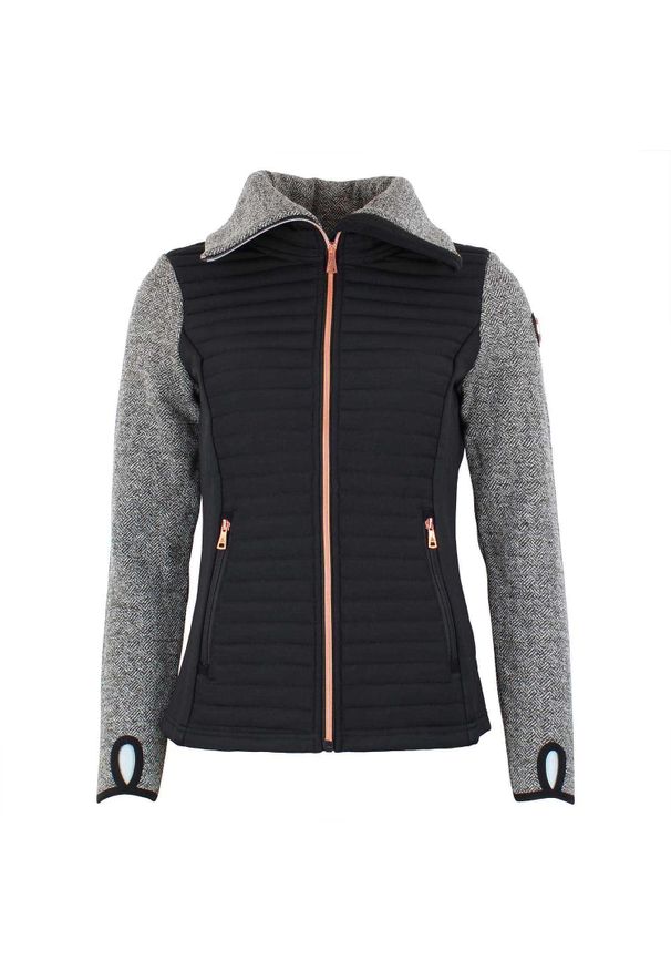 PEAK MOUNTAIN - Damska kurtka polarowa Peak Mountain Antembi. Kolor: czarny. Materiał: polar. Sezon: zima. Sport: narciarstwo