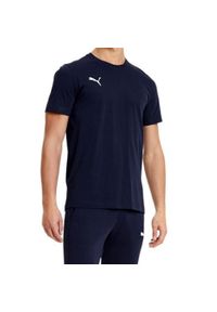 Puma - Koszulka męska sportowa granatowa logo PUMA. Kolor: niebieski. Sport: fitness
