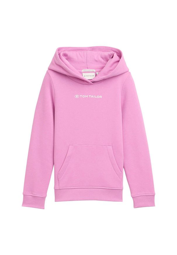 bonprix - Bluza z kapturem marki Tom Tailor. Typ kołnierza: kaptur. Kolor: różowy. Wzór: nadruk