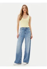 JDY Top Nanna 15290585 Żółty Slim Fit. Kolor: żółty. Materiał: wiskoza