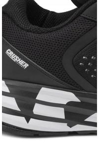 EA7 Emporio Armani - EA7 Czarne sneakersy męskie z białym logo. Kolor: czarny #6