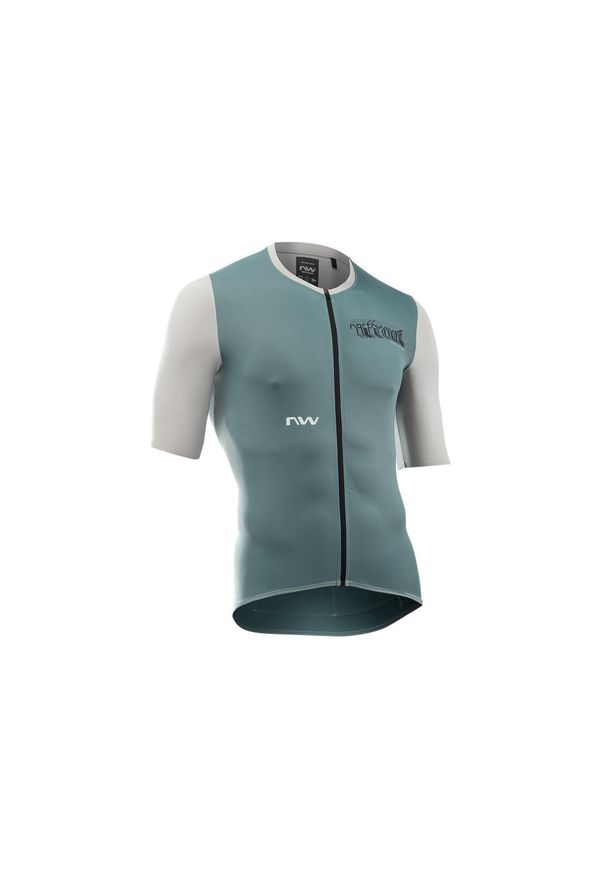 Koszulka rowerowa mtb gravel NORTHWAVE Essence Evo Jersey UPF50 zielony. Kolor: zielony, wielokolorowy, szary. Materiał: jersey