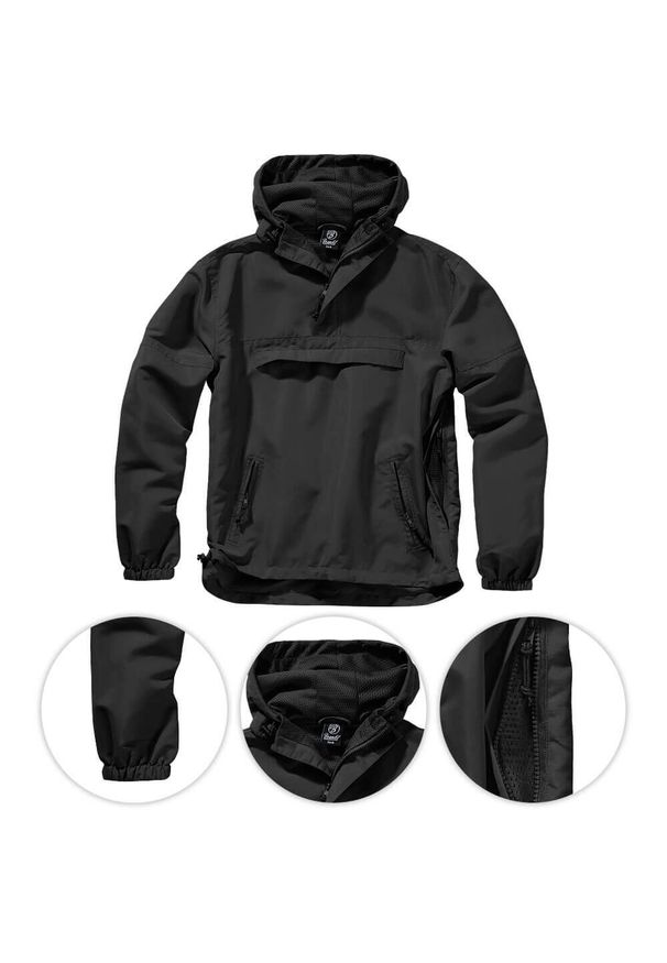 Kurtka męska Brandit Summer Windbreaker Czarna. Kolor: czarny